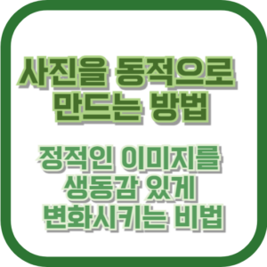 사진을 동적으로 만드는 방법: 정적인 이미지를 생동감 있게 변화시키는 비법