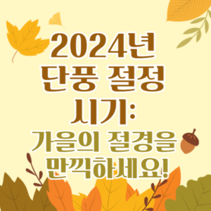 2024년 단풍 절정 시기