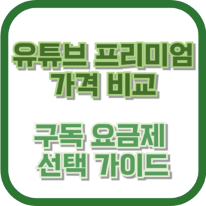 유튜브 프리미엄 가격 비교: 구독 요금제 선택 가이드