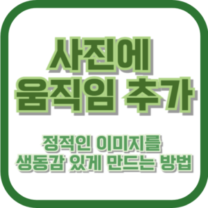 사진에 움직임 추가: 정적인 이미지를 생동감 있게 만드는 방법