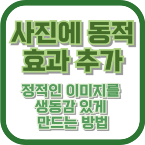 사진에 동적 효과 추가: 정적인 이미지를 생동감 있게 만드는 방법