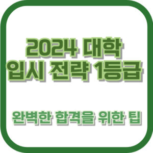 2024 대학 입시 전략 1등급: 완벽한 합격을 위한 팁