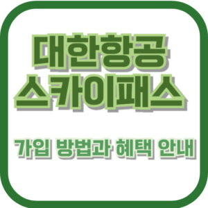 대한항공 스카이패스 가입 방법과 혜택 안내