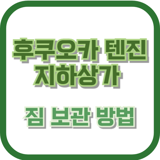 후쿠오카 텐진 지하상가 짐 보관 방법