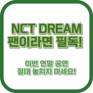 NCT DREAM 팬이라면 필독! 이번 연말 공연, 절대 놓치지 마세요!