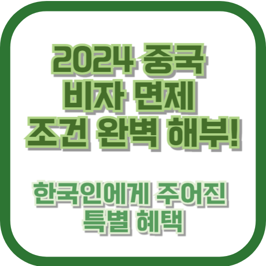 2024 중국 비자 면제 조건 완벽 해부!