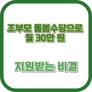 조부모 돌봄수당으로 월 30만 원 지원받는 비결