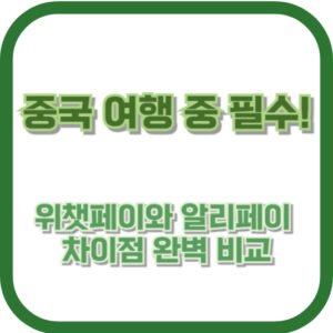 중국 여행 중 필수! 위챗페이와 알리페이 차이점 완벽 비교