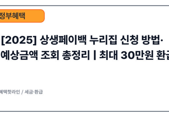 [2025] 상생페이백 누리집 신청 방법·예상금액 조회 총정리 | 최대 30만원 환급