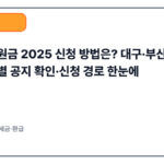 추석지원금 2025 신청 방법은? 대구·부산·수원까지｜지자체별 공지 확인·신청 경로 한눈에