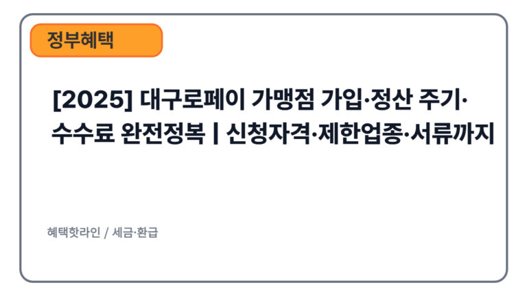 [2025] 대구로페이 가맹점 가입·정산 주기·수수료 완전정복 | 신청자격·제한업종·서류까지