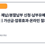 2025 체납/분할납부 신청·납부유예 실무 총정리 | 가산금·압류효과·온라인 절차