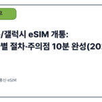 아이폰/갤럭시 eSIM 개통: 통신사별 절차·주의점 10분 완성(2025 최신)