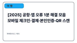 [2025] 공항·앱 오류 1분 해결 모음 | 모바일 체크인·결제·본인인증·QR 스캔