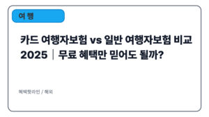 카드 여행자보험 vs 일반 여행자보험 비교 2025|무료 혜택만 믿어도 될까?